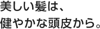 美しい髪は、健やかな頭皮から。